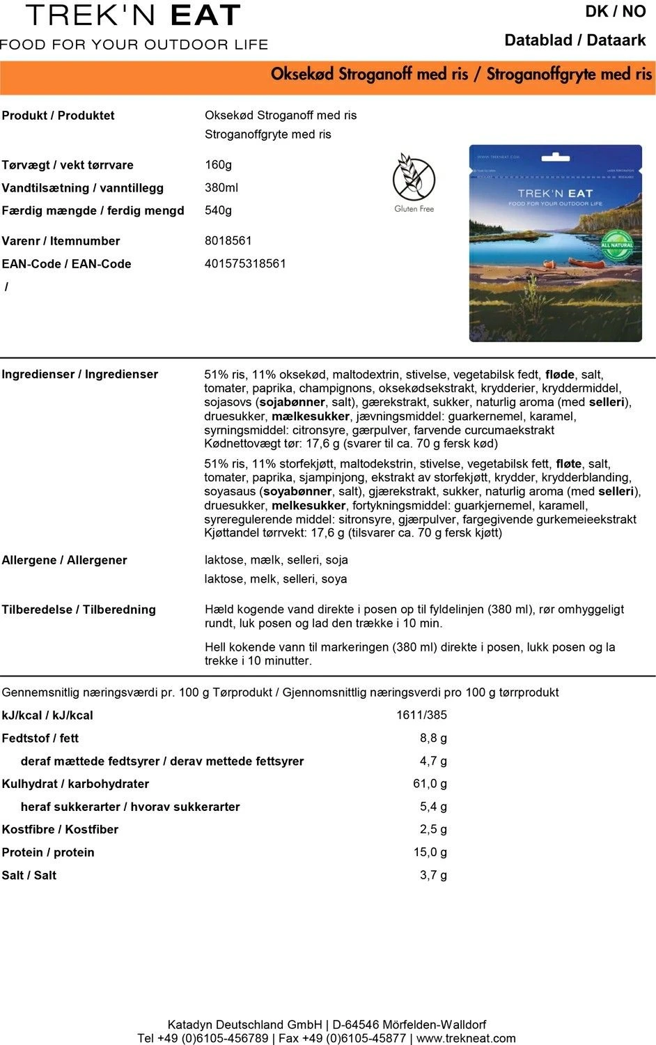 Trek'n Eat Bøf Stroganoff 2 Trek'n Eat Bøf Stroganoff - Billede 2