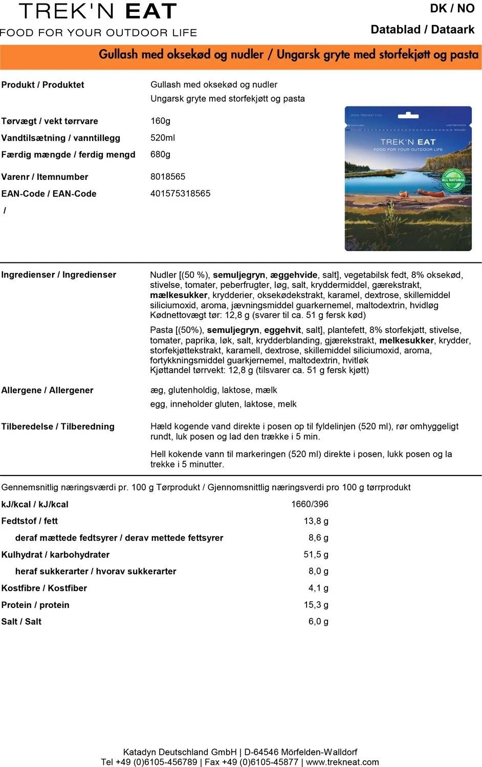 Trek'n Eat Gullash 2 Trek'n Eat Gullash - Billede 2